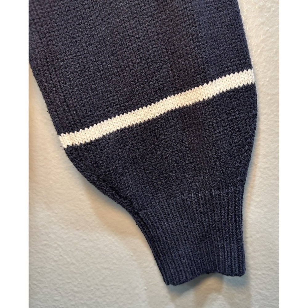 Hollister Pullover Crop Sweater Women's Size Medium Navy Blue W/White Stripes - Picture 3 of 10